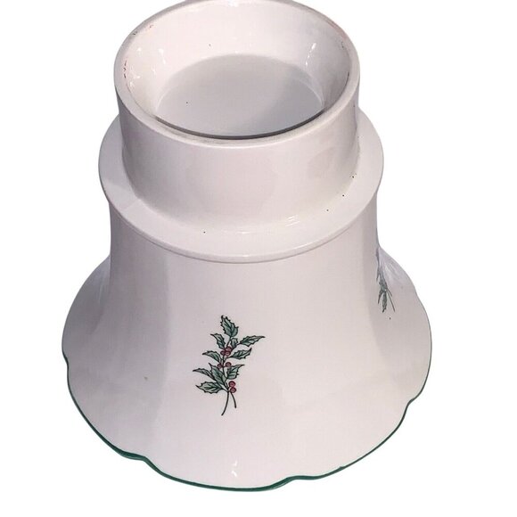 Vintage Nikko Christmas 10” Hurricane Candle Lamp Japan Christmas Tree Holly Box - Picture 6 of 8